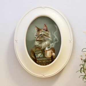 "Tigerius" Oval Framed Giclee