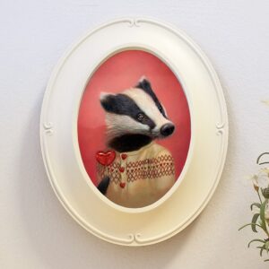 "Beatrice" Oval Framed Giclee